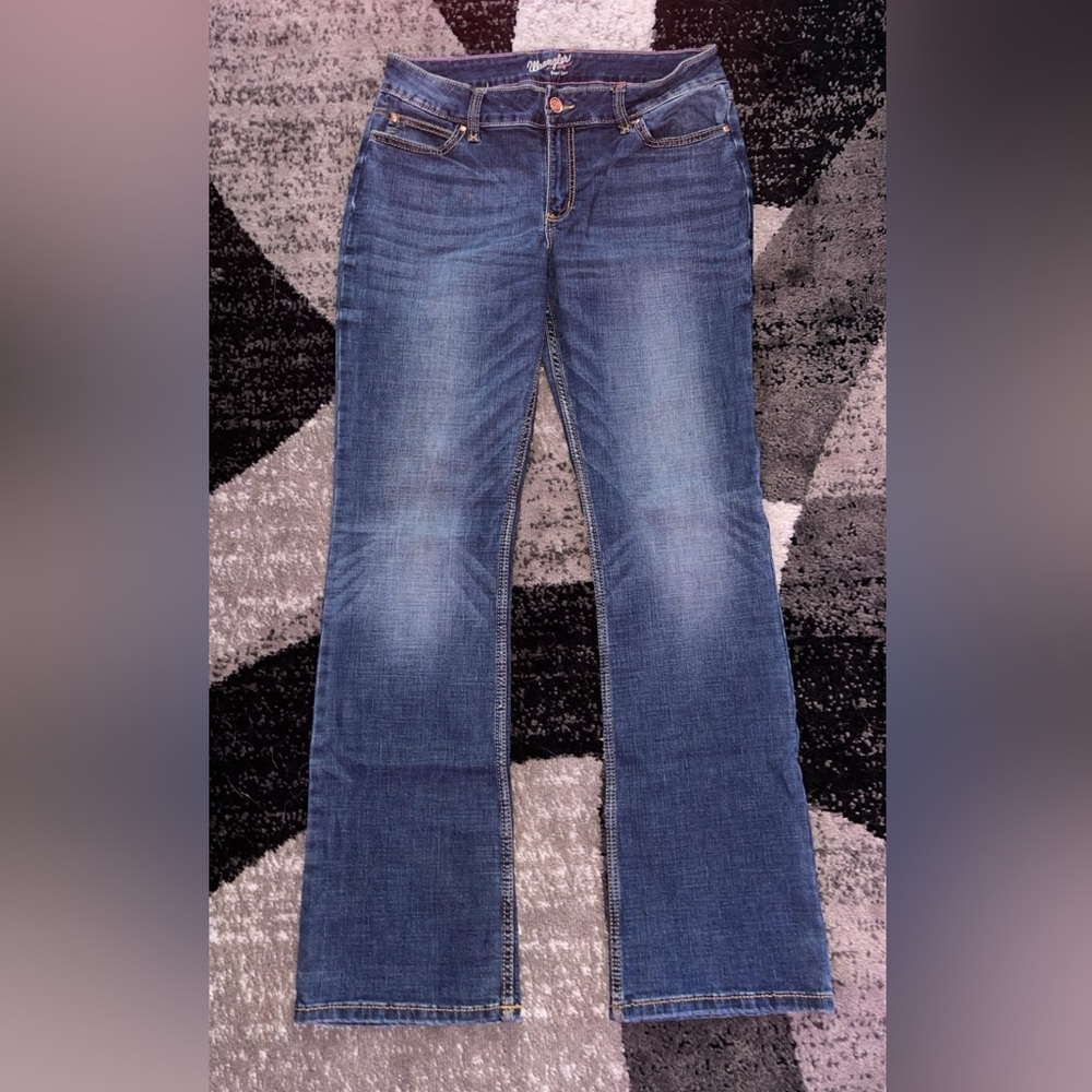 Wrangler, boot cut jeans, size: 13 inseam: 36, color: blue